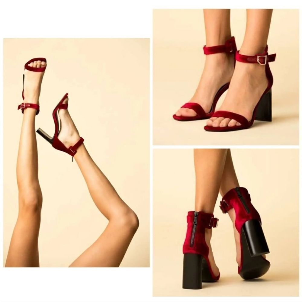 NIB Rag & Bone Ellis Sandal in Biking Red Velvet